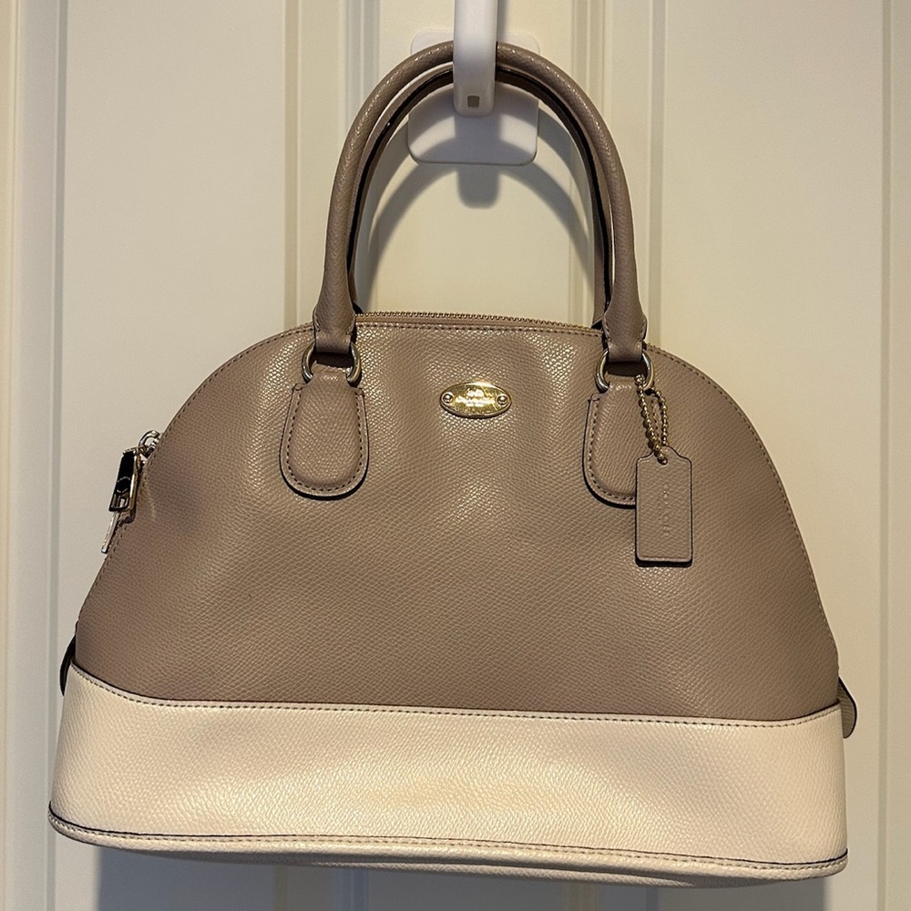 Coach Cross Grain Leather Cora Domed Satchel